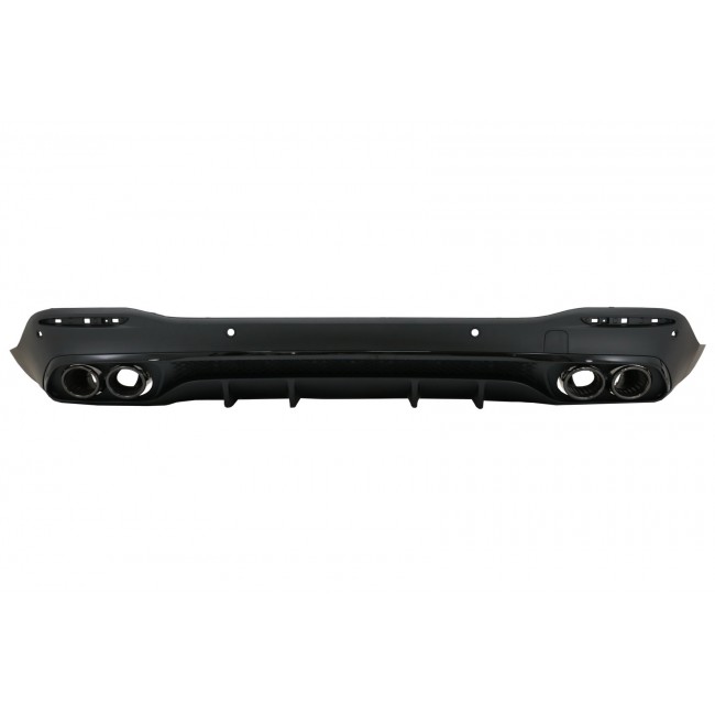 Rear Diffuser with Black Exhaust Muffler Tips suitable for Mercedes GLE W167 SUV V167 Sport Line (2019-Up) GLE53 Design Night Package