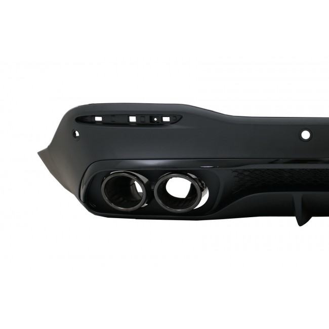 Rear Diffuser with Black Exhaust Muffler Tips suitable for Mercedes GLE W167 SUV V167 Sport Line (2019-Up) GLE53 Design Night Package