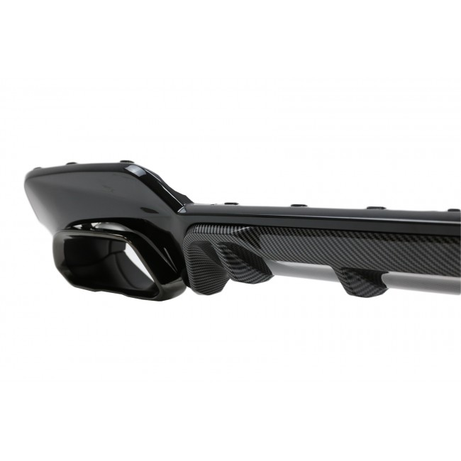 Rear Bumper Valance Diffuser With Exhaust Tips suitable for BMW 3 Series G20 G28 Sedan G21 Touring (2019-up) M340i M Look Carbon