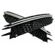 Bumper Side Grilles Covers suitable for Audi A6 C7 4G (2012-2015) RS Design Black with Brushed Aluminium Insertions