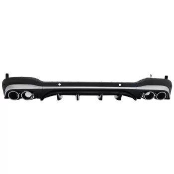 Rear Diffuser with Silver Exhaust Muffler Tips suitable for Mercedes GLC SUV X253 Facelift (2020-) GLC43 Design