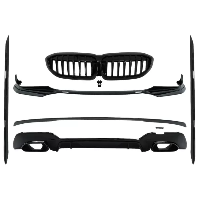 Complete Body Kit Extensions suitable for BMW 3 Series G20 Sedan (2018-2022) M340i Design Black Tips