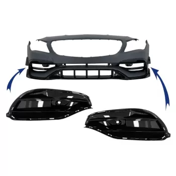 Front Bumper Side Grilles suitable for Mercedes CLA W117 C117 X117 (2013-2018) Facelift CLA45 Design Piano Black