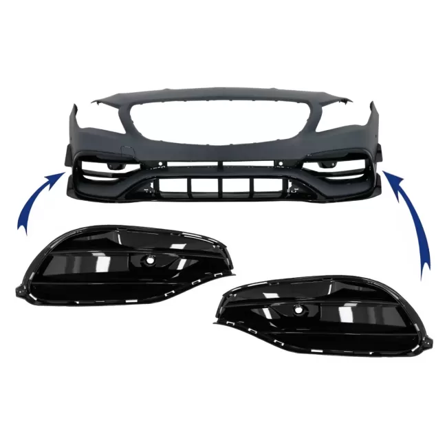 Front Bumper Side Grilles suitable for Mercedes CLA W117 C117 X117 (2013-2018) Facelift CLA45 Design Piano Black
