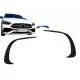 Front Bumper Splitters Fins Aero suitable for Mercedes C Class W206 Sport Line (2021-Up) Piano Black