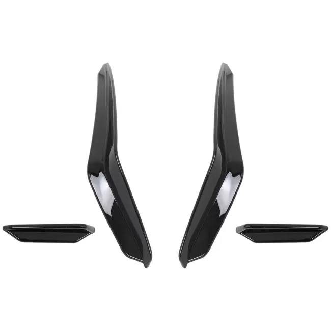 Front Bumper Side Fins Flaps suitable for VW Golf 8 Mk8 MQB GTI / R-Line (2020-Up) Piano Black