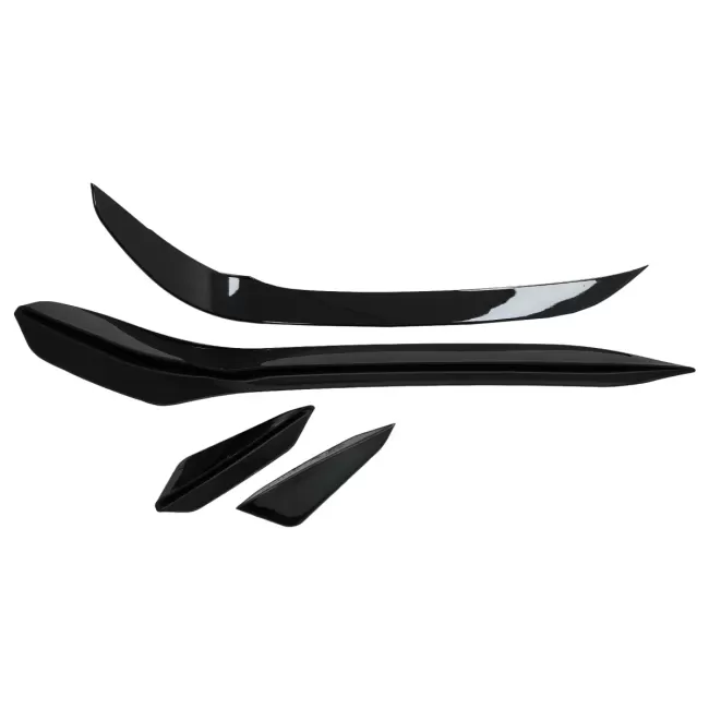 Front Bumper Side Fins Flaps suitable for VW Golf 7.5 GTI 5G Hatchback (2017-2020) Piano Black