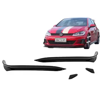 Front Bumper Side Fins Flaps suitable for VW Golf 7.5 GTI 5G Hatchback (2017-2020) Piano Black