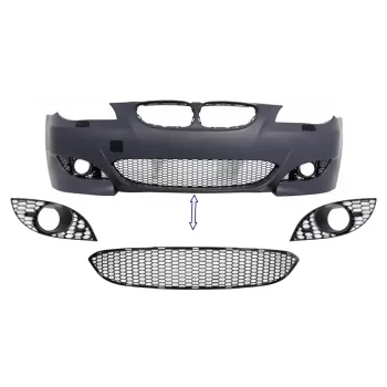 Pack Front Bumper Lower Central and Side Grille suitable for BMW 5 Series E60 E61 (2003-2010) M5 Design