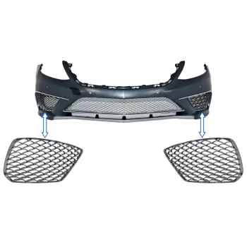 Front Bumper Chrome Side Grilles suitable for Mercedes S-Class W222 (2013-2017) S65 Design