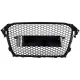 Badgeless Front Grille suitable for Audi A4 B8 Facelift (2012-2015) RS Design Honeycomb Piano Black With PDC Covers