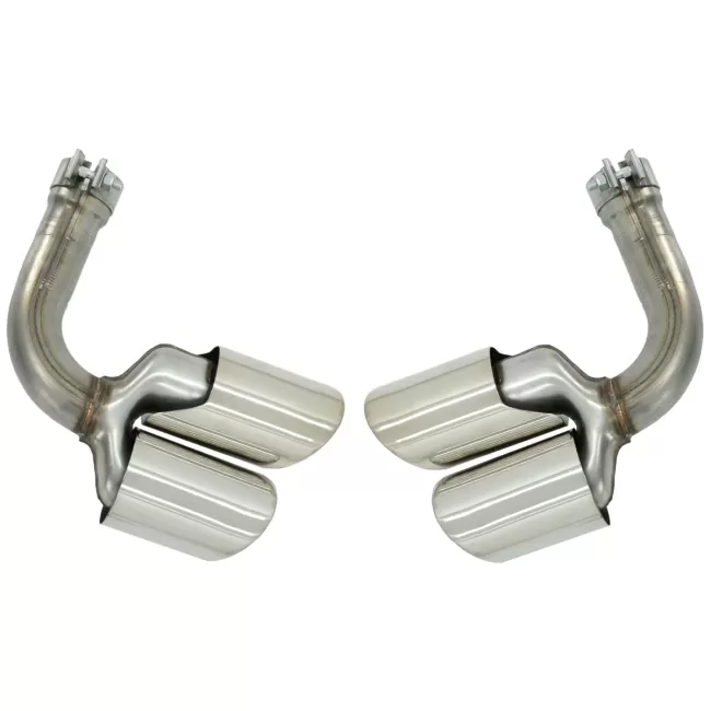 Exhaust Muffler Tips Quad suitable for Porsche Cayenne 9Y0 SUV 3.0 (2018-up) Upgrade to Cayenne S Chrome