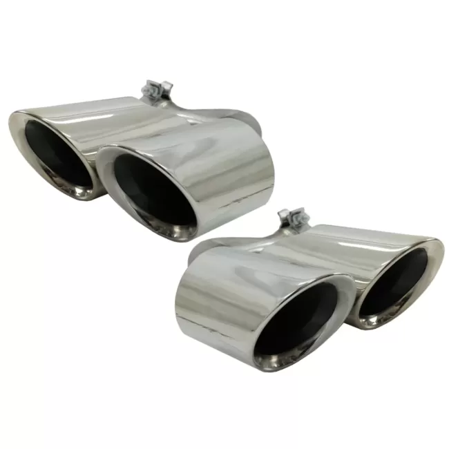 Exhaust Muffler Tips Quad suitable for Porsche Cayenne 9Y0 SUV 3.0 (2018-up) Upgrade to Cayenne S Chrome