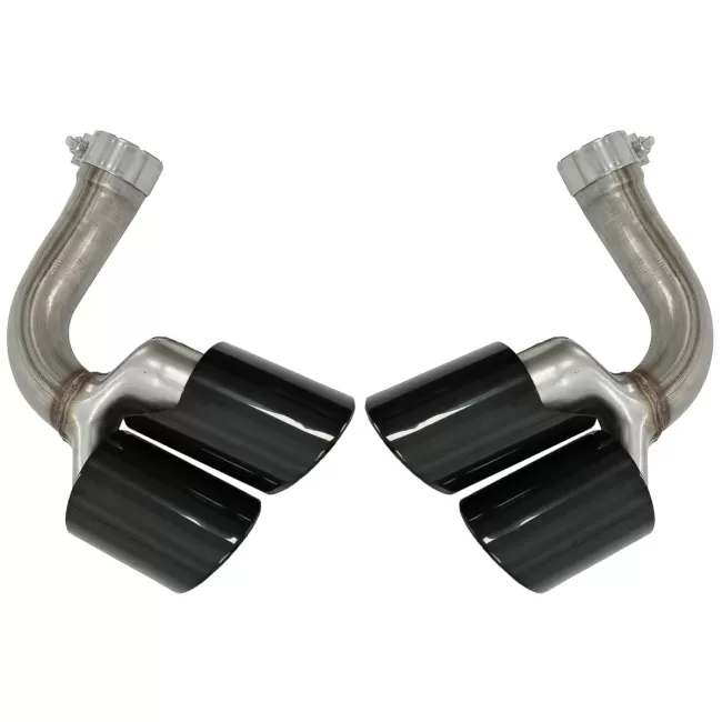 Exhaust Muffler Tips Quad suitable for Porsche Cayenne 9Y0 SUV 3.0 (2018-up) Upgrade to Cayenne S Black