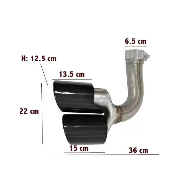Exhaust Muffler Tips Quad suitable for Porsche Cayenne 9Y0 SUV 3.0 (2018-up) Upgrade to Cayenne S Black
