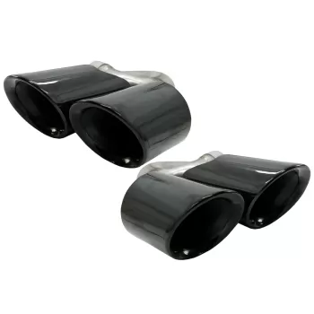 Exhaust Muffler Tips Quad suitable for Porsche Cayenne 9Y0 SUV 3.0 (2018-up) Upgrade to Cayenne S Black