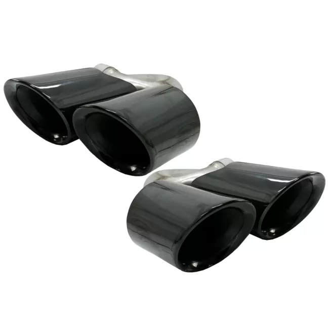 Exhaust Muffler Tips Quad suitable for Porsche Cayenne 9Y0 SUV 3.0 (2018-up) Upgrade to Cayenne S Black