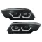 3D LED Angel Eyes Headlights suitable for BMW 3 Series E90 Limousine E91 Touring (03.2005-08.2008) LHD Black
