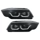 3D LED Angel Eyes Headlights suitable for BMW 3 Series E90 Limousine E91 Touring (03.2005-08.2008) LHD Black