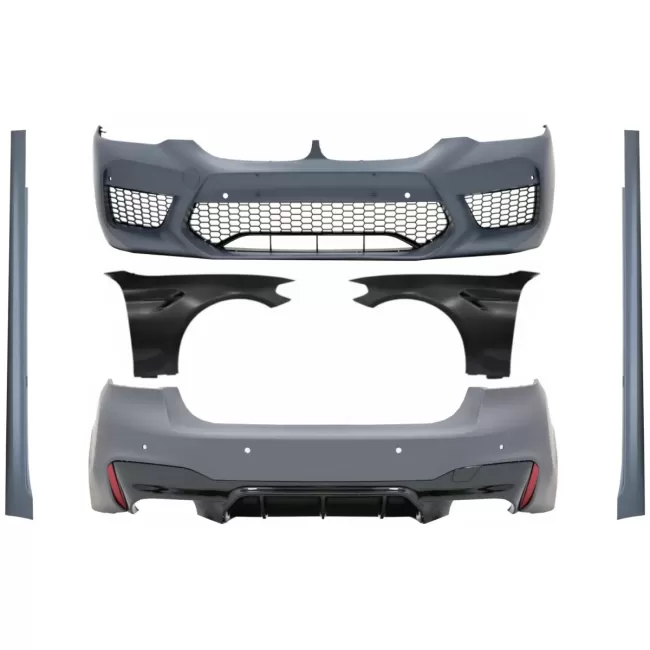 Complete Body Kit suitable for BMW 5 Series G30 (2017-2019) Limousine with Front Fenders Black M5 Design