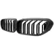 Central Kidney Grilles with LED suitable for BMW 5 Series G30 G31 Sedan Touring (2017-2019) Double Stripe Design Piano Black