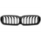Central Kidney Grilles with LED suitable for BMW 5 Series G30 G31 LCI (07.2020-2023) Double Stripe Design Piano Black