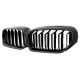 Central Kidney Grilles with LED suitable for BMW 5 Series G30 G31 LCI (07.2020-2023) Double Stripe Design Piano Black