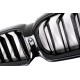 Central Kidney Grilles with LED suitable for BMW 5 Series G30 G31 LCI (07.2020-2023) Double Stripe Design Piano Black
