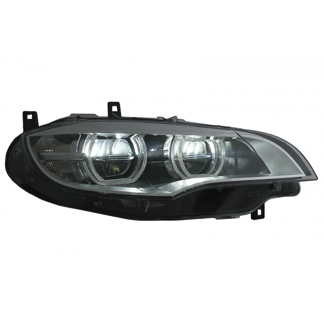 LED Headlights Xenon Angel Eyes 3D Dual Halo Rims suitable for BMW X6 E71 (2008-2012)