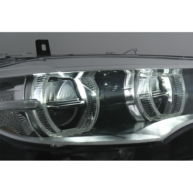 LED Headlights Xenon Angel Eyes 3D Dual Halo Rims suitable for BMW X6 E71 (2008-2012)