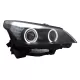 LED Angel Eyes Headlights suitable for BMW 5 Series E60 E61 (2003-2007) Black LCI Design
