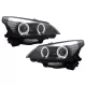 LED Angel Eyes Headlights suitable for BMW 5 Series E60 E61 (2003-2007) Black LCI Design