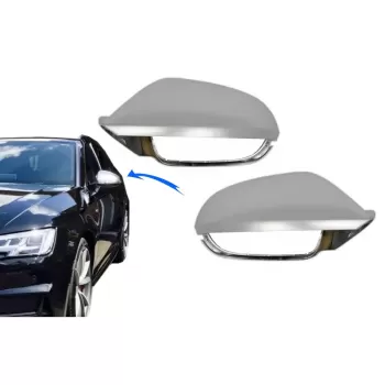 Complete Housing Mirror Covers suitable for Audi A6 4G C7 (2011-2018) Limousine Avant Extinction Aluminium RS6 Design With Side Assist