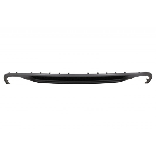Rear Bumper Valance Air Diffuser suitable for Audi A4 B8 Facelift Limousine Avant (2012-2015) with Carbon Fiber Exhaust Muffler Tips Polished S-Line Design only Standard Bumper