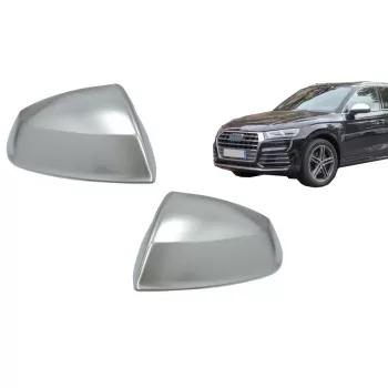 Mirror Covers suitable for Audi Q7 4M (2015-2019) Q5 (2017-2020) Extinction Aluminium Plated Complete Housing With Side Assist RS Design