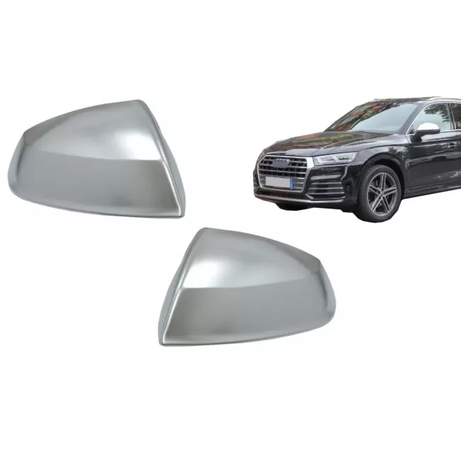 Mirror Covers suitable for Audi Q7 4M (2015-2019) Q5 (2017-2020) Extinction Aluminium Plated Complete Housing With Side Assist RS Design