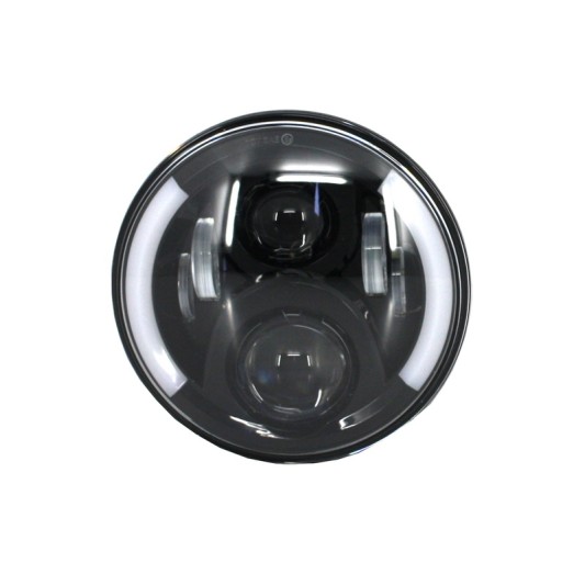 7 Inch CREE LED Headlights suitable for Jeep Wrangler JK (2007-2017) Mercedes G-Class W463 (1989-2017) Land Rover Defender Half Halo Black