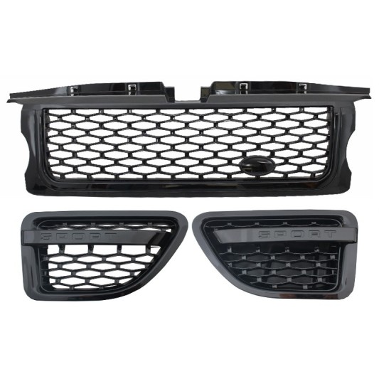 Central Grille and Side Vents Assembly suitable for Land Rover Range Rover Sport (2005-2008) L320 Autobiography Look All Black Edition