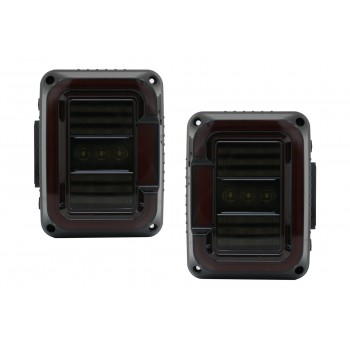 Full LED Taillights suitable for Jeep Wrangler JK (2007-2017) Smoke