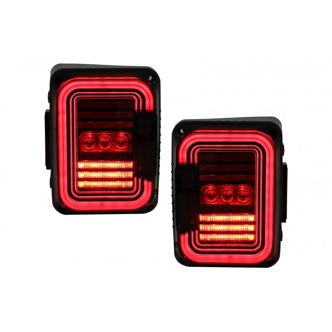 Full LED Taillights suitable for Jeep Wrangler JK (2007-2017) Smoke