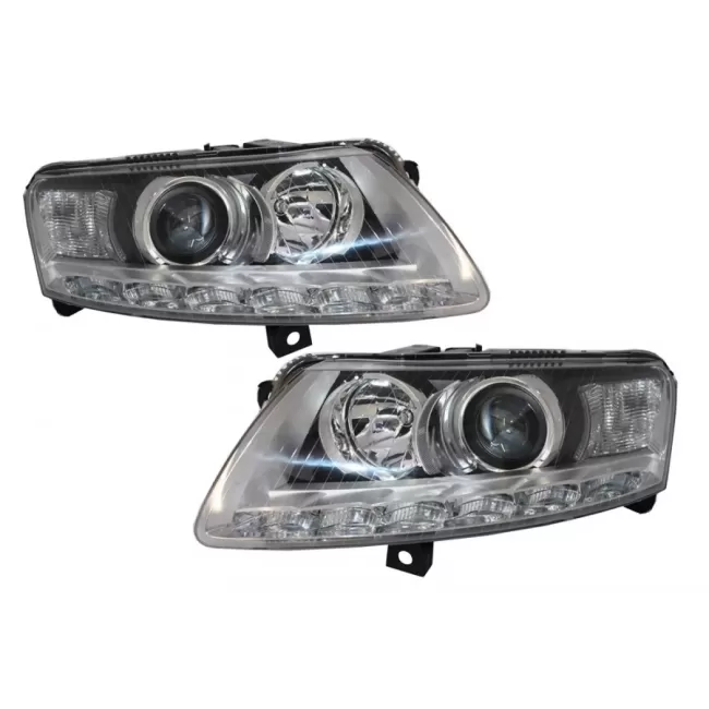 Xenon Headlights LED DRL suitable for Audi A6 C6 4F (04.2004-2008) Chrome Without AFS