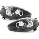 Headlights suitable for Fiat Grande Punto (09.2005-2008) Angel Eyes 2 Halo Rims Black