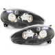 Headlights suitable for Fiat Grande Punto (09.2005-2008) Angel Eyes 2 Halo Rims Black