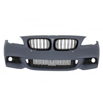 Front Bumper suitable for BMW 5 Series F10 F11 (2010-2014)  M-Technik Design with Kidney Grilles Double Stripe M Design Piano Black
