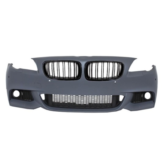 Front Bumper suitable for BMW 5 Series F10 F11 (2010-2014)  M-Technik Design with Kidney Grilles Double Stripe M Design Piano Black