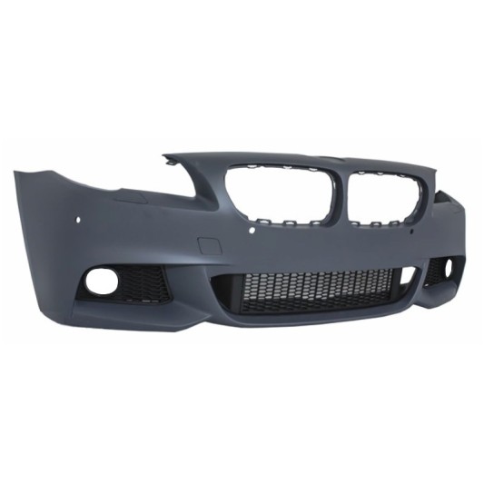 Front Bumper suitable for BMW 5 Series F10 F11 (2010-2014)  M-Technik Design with Kidney Grilles Double Stripe M Design Piano Black