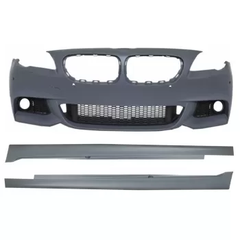 Front Bumper with Side Skirts suitable for BMW F10 F11 5 Series (2011-2014) M-Technik Design Without Fog Lamps