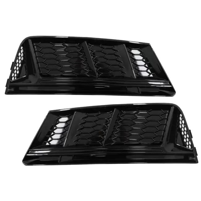 Bumper Lower Grille Covers Side Grilles suitable for Audi A4 B9 Sedan Avant (2016-2018) RS4 Design Black Edition