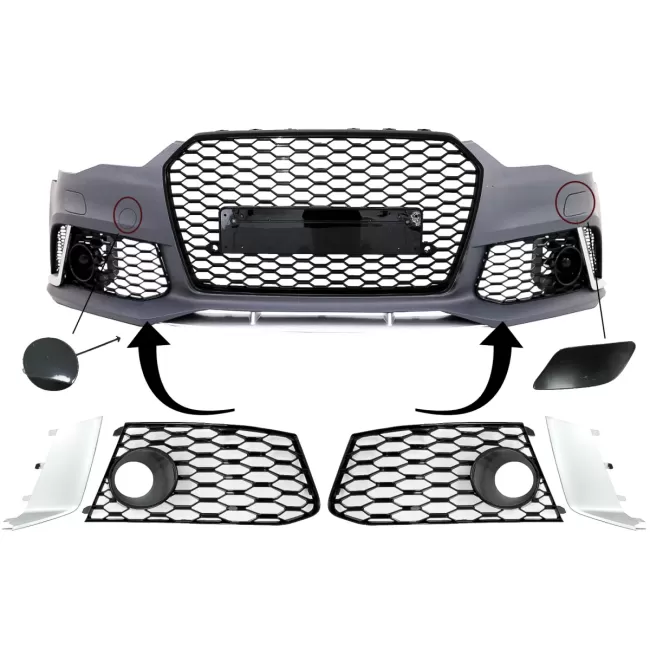 Front Bumper Parts suitable for Audi A6 C7 4G Facelift (2011-2018) RS6 Design