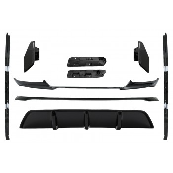 Aero Body Kit Front Bumper Lip and Air Diffuser suitable for BMW X6 F16 LCI (2015-2019) M Technik Sport Piano Black